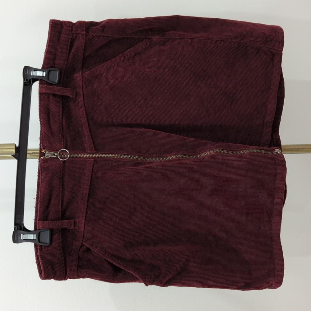 So Burgundy Corduroy Skirt